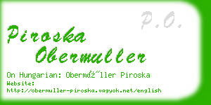 piroska obermuller business card